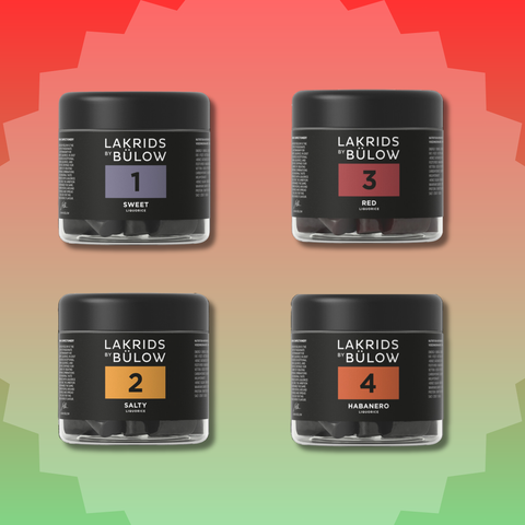 Sweetish Holiday Gift Box: Lakrids by Bulow 1-4 5.3oz Jars