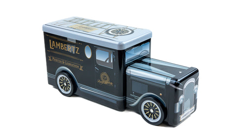 Lambertz Black Printen Truck Tin of Lebkuchen, BEST BY: April 30, 2024