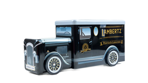 Lambertz Black Printen Truck Tin of Lebkuchen, BEST BY: April 30, 2024