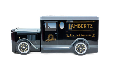 Lambertz Black Printen Truck Tin of Lebkuchen, BEST BY: April 30, 2024