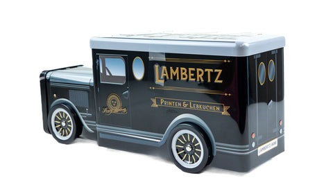 Lambertz Black Printen Truck Tin of Lebkuchen, BEST BY: April 30, 2024