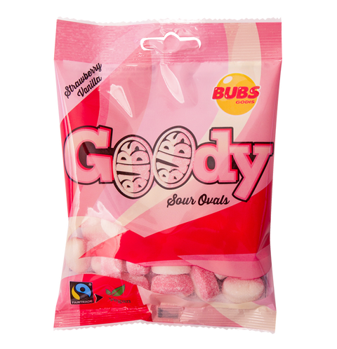 BUBS Goody Strawberry & Vanilla Sour Ovals 90g