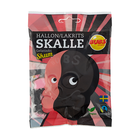 BUBS Raspberry and Licorice Foam Skull 90g