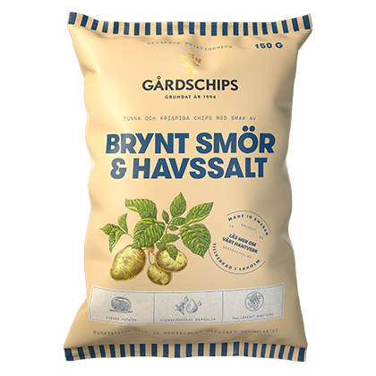 Gårdschips Browned Butter & Sea Salt 150G, BEST BY: February 11, 2025