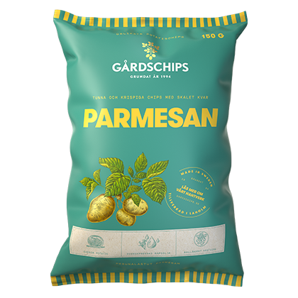 Gårdschips Parmesan 150G, BEST BY: February 11, 2025