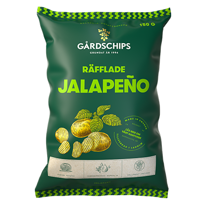 Gårdschips Fluted Jalapeño 150G, BEST BY: February 2, 2025