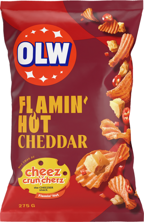 OLW Flamin' Hot Cheddar 175g, BEST BY: December 23, 2024