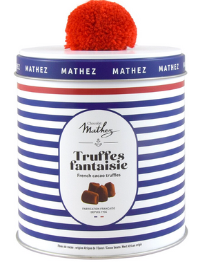 Mathez Cocoa Powdered Original Truffles French Navy Tin 8.81oz