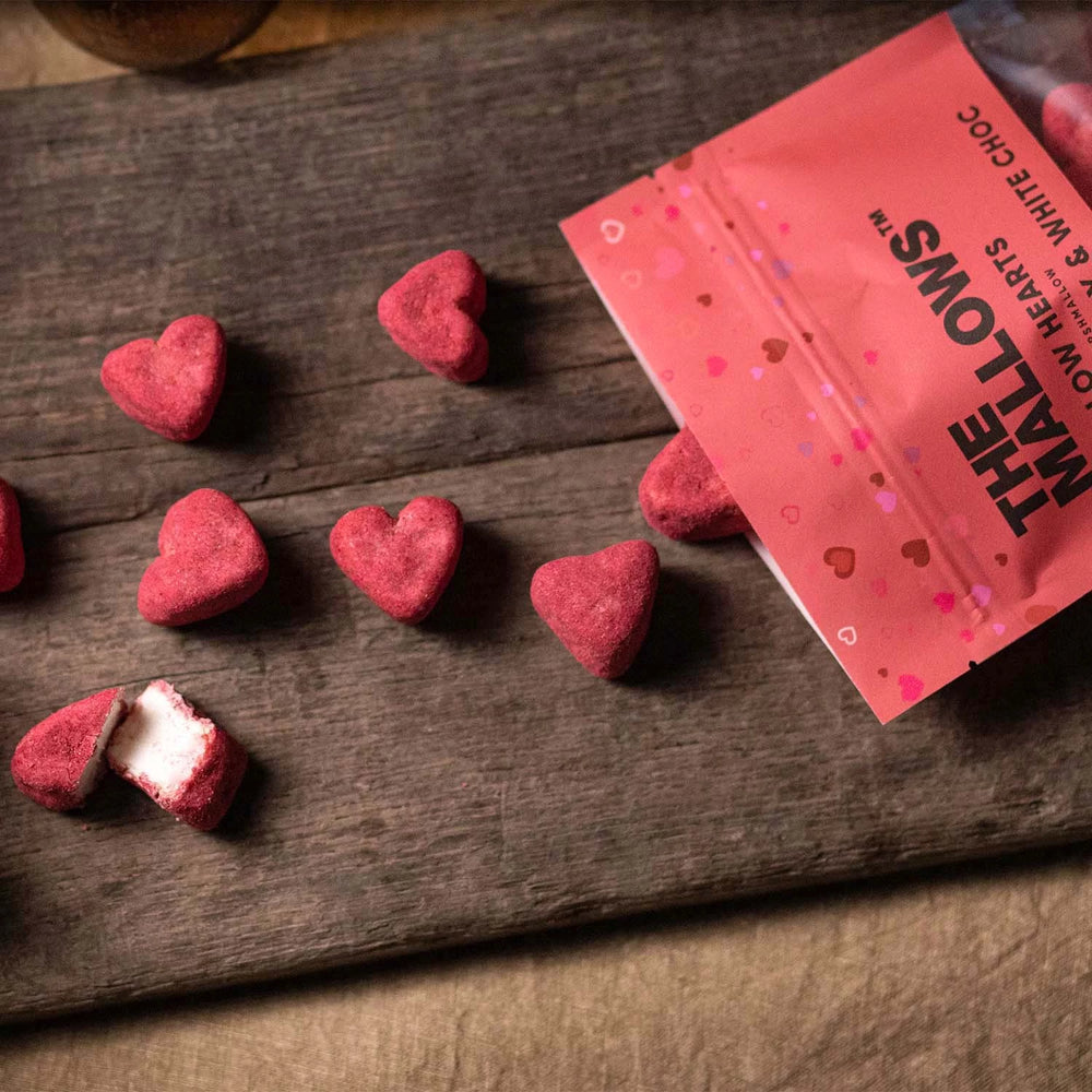 The Mallows: Raspberry Hearts 90g