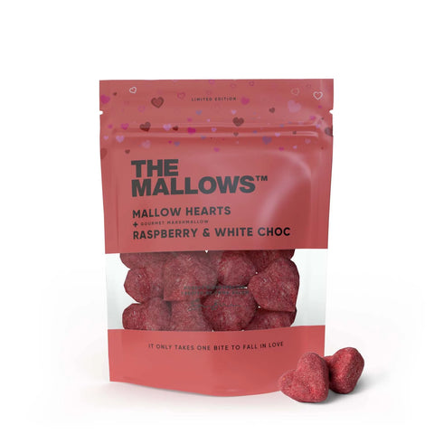 The Mallows: Raspberry Hearts 90g