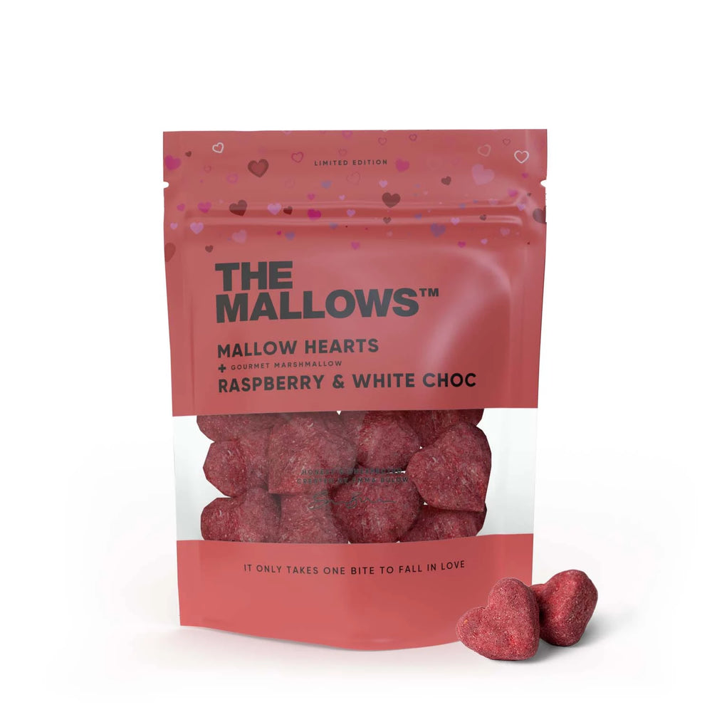 The Mallows: Raspberry Hearts 90g