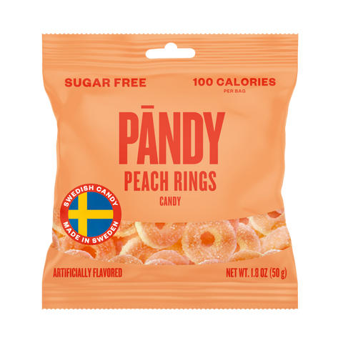 PANDY Sugar-Free Peach Rings 1.8oz Bag