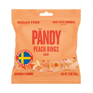 PANDY Sugar Free Peach Rings 1.8oz Bag