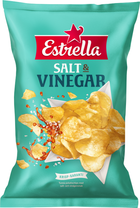 Estrella Salt and Vinegar Chips 175g, BEST BY: February 28, 2025