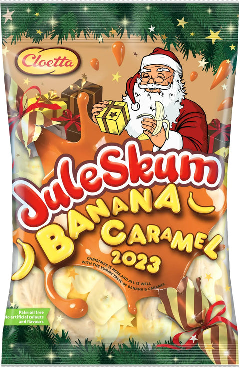 Cloetta Juleskum Banana Caramel 100g Bag, BEST BY: July 6, 2024