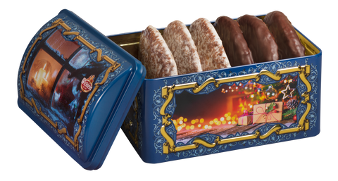 Nuremberg Elisen-Gingerbread (Lebkuchen) in Music Box Tin 300g, BEST BY: March 3, 2024