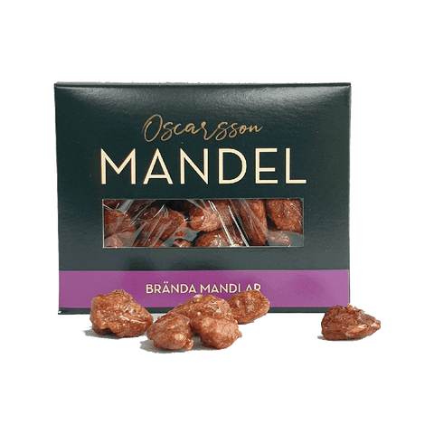 Lakritsbolaget Swedish Roasted Almonds 130g Box, BEST BY: December 2024