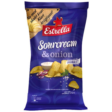 Estrella Sour Cream & Onion Chips 175g Bag, BEST BY: November 2024