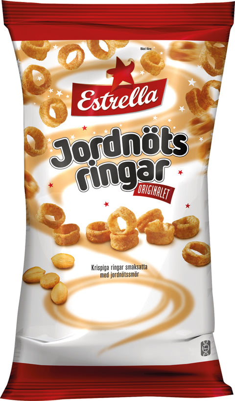 Estrella Jordnöts Ringar Originalet 175g, BEST BY: February 20, 2025