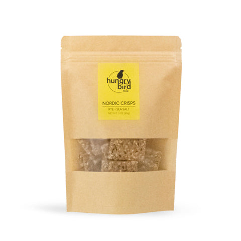 Hungry Bird Rye + Sea Salt - Nordic Crispbread - Snack Bag